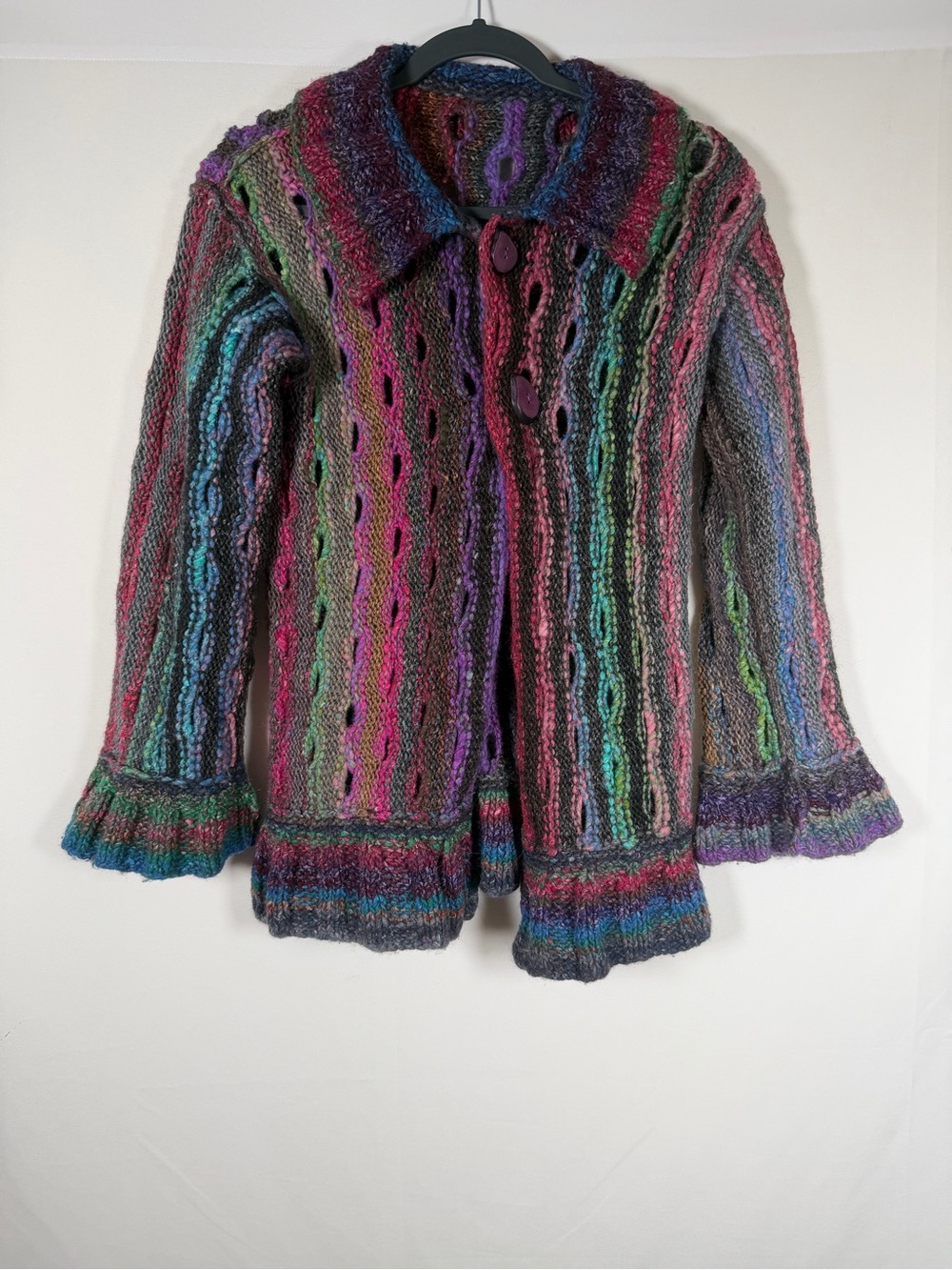 Fairy Grunge Boho Indie Multicolor Open-Knit Women's Sweater
